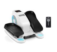 KOMFOTTEU Mini Elíptica Eléctrica, Pedaleador Elíptico con Pantalla y Mando a Distancia, Pedaleador Eléctrico con 5 Velocidades y 3 Modos, Bicicleta Elíptica Debajo del Escritorio (Blanco)