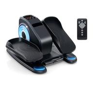 KOMFOTTEU Mini Elíptica Eléctrica, Pedaleador Elíptico con Pantalla y Mando a Distancia, Pedaleador Eléctrico con 5 Velocidades y 3 Modos, Bicicleta Elíptica Debajo del Escritorio (Negro)