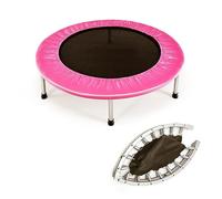 KOMFOTTEU Mini Trampolín Ø96 cm, Cama Elástica de Fitness Plegable, Trampolín para Niños con Capacidad de 150 kg, con Pies Antideslizantes, para Entrenamiento Interior y Exterior (Rosa)