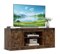 KOMFOTTEU Mueble para TV de 70 Pulgadas, Soporte de TV con Puertas Correderas y Estantes Ajustables, Mueble para Televisor con Dispositivo Antivuelco, Centro de Entretenimiento, 150 x 39 x 60 cm