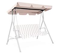 KOMFOTTEU Techo de Repuesto de Columpio para Jardín Universal, Cubierta de Reemplazo Impermeable, Toldo Funda para Balancín con Protección Solar (Beige, 168 x 115 cm)