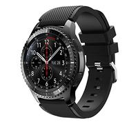KOMI Compatible con Samsung Galaxy Watch de 46 mm/Gear S3 Frontier Classic Watch, correa de repuesto de silicona suave de 22 mm para Galaxy Watch 3 de 45 mm (negro)