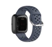 KOMI Correa compatible con Fitbit Versa 2, Fitbit Versa, Versa Lite/SE, correa de silicona suave de repuesto con reloj inteligente de fitness (gris)