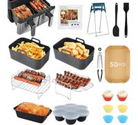Komicea Accesorios Freidora de Aire, Molde Silicona Freidora de Aire, para Air Fryer Doble Zona AF400EU/AF300EU, Tower T17088 7.6L-9.5L, Molde Air Fryer Accesorios, Parrilla Etc