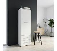 Komodee Armario FAUSKE - 2 Cajones - Blanco - Ancho 40 cm, Alto 130 cm, Profundidad 36 cm