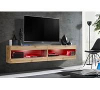 Komodee, Conjunto de Muebles, Tivoli SET4, Wotan/Wotan, Ancho 200cm x Altura 41cm x Profundidad 35cm, LED RGB, para Salón, Dormitorio