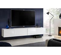 Komodee Mueble Banco TV Loreto, Blanco Blanco, 200x30x41,5 cm