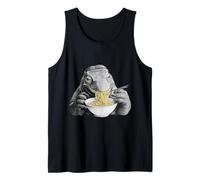 Komodo Dragon Comiendo Fideos Ramen Divertido Amante de Reptiles Camiseta sin Mangas
