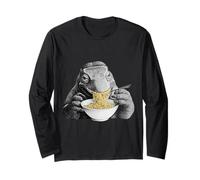 Komodo Dragon Comiendo Fideos Ramen Divertido Amante de Reptiles Manga Larga