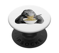 Komodo Dragon Comiendo Fideos Ramen Divertido Amante de Reptiles PopSockets PopGrip Adhesivo