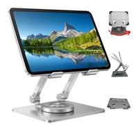 Komodo Homz Soporte Tablet Mesa - Atril Tablet Mesa iPad - Soporte Móvil - Giro 360º y reclinable - Accesorios Oficina - Soporte Plegable Resistente - Soporte Tablet portatil - Stand Plegable