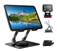 Komodo Homz Soporte Tablet Mesa - Atril Tablet Mesa iPad - Soporte Móvil - Giro 360º y reclinable - Accesorios Oficina - Soporte Plegable Resistente - Soporte Tablet portatil - Stand Plegable