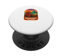 Komodo Island Dragon Mom and Baby - Insignia de Viaje para Regalo de Vida Silvestre PopSockets PopGrip Adhesivo