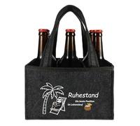Komoke Juego de regalo de jubilación premium: 6 bolsas de cerveza de fieltro con diseño de pensiones para hombres y mujeres (regalo de jubilación, bolsa de cerveza, regalo de cerveza, bolso de cerveza