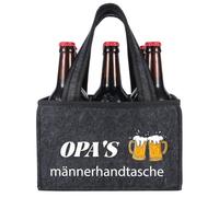 Komoke Regalo para abuelo, divertido bolso de mano para 6 botellas, el mejor regalo de cumpleaños para abuelo, bolsa de cerveza de fieltro como regalo para el abuelo de nieto al día del padre y