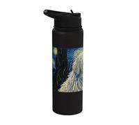 Komondor Dog Van Gogh Noche estrellada Stainless Steel Insulated Water Bottle