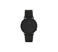 KOMONO Lewis Black Suede Men's Unisex Japanese Quartz Analogue Watch with Suede Strap