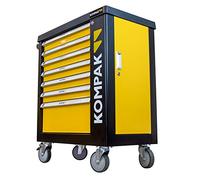 Kompak Carro de Herramientas con 252 Piezas y Ruedas - Carro Herramientas con Cajones y Bandejas Organizadas - Carro Profesional con Cerradura y Asa - Carro Acero Taller