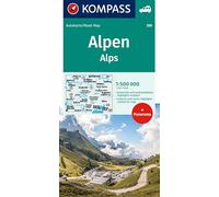KOMPASS Autokarte KOMPASS Autokarte und Panoramakarte Alpen 1:500.000: mit Panorama auf der Rückseite: 350