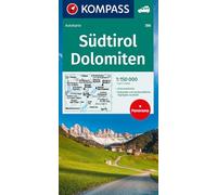 KOMPASS Autokarte Südtirol, Dolomiten, South Tyrol, Dolomites 1:150.000: mit Panorama auf der Rückseite: 356