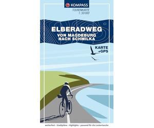 KOMPASS Fahrrad-Tourenkarte Elberadweg - von Magdeburg nach Schmilka 1:50.000: Von Nord nach Süd, Leporello-Karte, reiß- und wetterfest, GPX-Datei zum Download: 7001