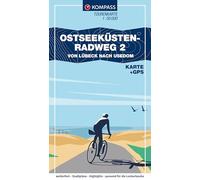 KOMPASS Fahrrad-Tourenkarte Ostseeküstenradweg 2 - von Lübeck nach Usedom 1:50.000: Leporello-Karte, reiß- und wetterfest, GPX-Datei zum Download: 7031