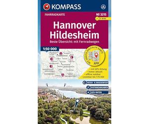 KOMPASS Fahrradkarte 3215 Hannover, Hildesheim 1:50.000: reiß- und wetterfest