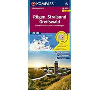 KOMPASS Fahrradkarte 3319 Rügen, Stralsund, Greifswald 1:70.000: reiß- und wetterfest