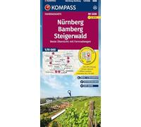 KOMPASS Fahrradkarte 3328 Nürnberg, Bamberg, Steigerwald 1:70.000: reiß- und wetterfest
