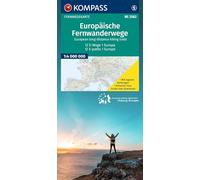 KOMPASS Fernwegekarte Europäische Fernwanderwege, 12 E-Wege - 1 Kontinent 1:4 Mio.: Mit allen Jugendherbergen entlang der E-Wege. Offizielle Karte der Europäischen Wandervereinigung.