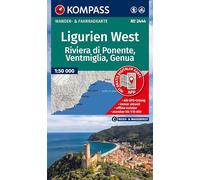 KOMPASS Wanderkarte 2444 Ligurien West - Riviera di Ponente, Ventimiglia bis Genua 1:60.000: Wander- und Fahrradkarte in einem - inklusive Offline-Verwendung in der KOMPASS-App. Wander-& Radwege.