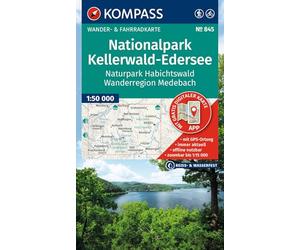 KOMPASS Wanderkarte 845 Nationalpark Kellerwald-Edersee, Naturpark Habichtswald, Wanderregion Medebach 1:50.000: Wander- und Fahrradkarte in einem - ... in der KOMPASS-App. Wander-& Radwege.