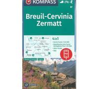 KOMPASS Wanderkarte 87 Breuil-Cervinia, Zermatt 1:50.000: 4in1 Wanderkarte mit Aktiv Guide und Detailkarten inklusive Karte zur offline Verwendung in der KOMPASS-App. Fahrradfahren. Skitouren.