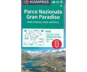 Kompass WK86 Gran Paradiso: 4in1 Wanderkarte mit Aktiv Guide und Detailkarten inklusive Karte zur offline Verwendung in der KOMPASS-App. ... Schaal 1 : 50.000: 86 (Kompass Wanderkarten)