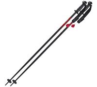 Komperdell Alpine bastón de esquí con petaca, bastón de esquí, negro/rojo 120cm Sort/Rød
