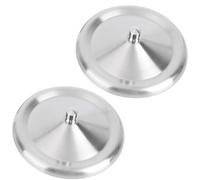 KOMUNJ 2 tapas de acero inoxidable para tazas, tapa de cristal, tapa de metal, a prueba de polvo, para café, cerveza, copa de vino, tapa redonda, 10 cm