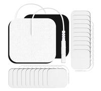 KOMUNJ 20 almohadillas de electrodos TENS-EMS, 5 x 5 cm, reutilizables, para aliviar los músculos, la espalda y el dolor articular, para dispositivos TENS y entrenadores EMS
