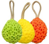 KOMUNJ 3 esponjas de ducha Foamie con cordón, espuma rica, adecuada para todo tipo de piel, con cordón, niños, mujeres, hombres, para spa exfoliante (3 colores)