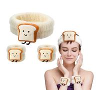 KOMUNJ 3 Unidades Lindas Tostadas de Dibujos Animados para el Lavado Facial con Cinta para el Cabello Señoras Elásticas Bandas para el Cuidado de la Piel Spa