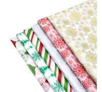 KOMUNJ 60 hojas de papel de regalo para manualidades para crear pompones, flores de papel para vacaciones, bricolaje, 50 x 66 cm (6 modelos)