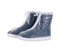 KOMUNJ Funda impermeable transparente para zapatos de lluvia con cremallera, antideslizante, reutilizable, para bicicleta, para exteriores, hombres y mujeres (XXL (42-44)