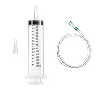 KOMUNJ Jeringa de plástico grande con 1 manguera para aceite de motor líquido de alimentación de animales Experimentos Uso industrial (150 ml)