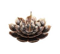 KOMUNJ Lotus Stick - Quemador de incienso, diseño de flor de loto, aleación de zinc, estilo vintage
