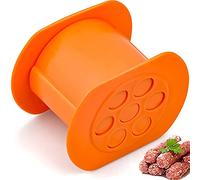 KOMUNJ Manual Hot Dog - Juego de moldes para salchichas con 7 agujeros, para hacer hamburguesas, croquetas, churros, pasteles (naranja)