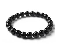 KOMUNJ Pulsera de piedras preciosas, piedra natural como piedra de chakra, piedra curativa, pulsera de turmalina negra, pulsera de piedras preciosas energéticas para mujeres y hombres, regalo de 8 mm