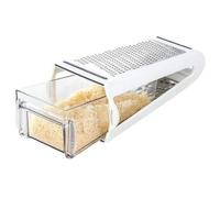 KOMUNJ Rallador de queso profesional con recipiente - Caja de mano para cocina, acero inoxidable, recipiente extraíble de doble cara