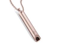 KOMUSO Shift Official - Collar para el estrés y la ansiedad | Herramienta de respiración Mindfulness | Alivio calmante natural | Dejar de fumar (cadena de cable de 28 pulgadas de oro rosa)
