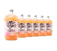 Komvida Kombucha Pack 6x750ml - Bebida Ecológica de Té fermentado, Probióticos Naturales, Sin Azúcares Añadidos, Sabor Superglow