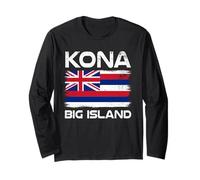 Kona Big Island - Bandera de Hawái Manga Larga