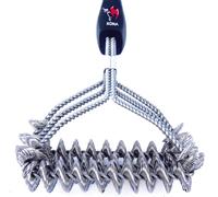Kona Cepillo de parrilla de acero inoxidable, 100 % resistente al óxido, seguro para porcelana, cerámica, acero y hierro fundido, ideal como regalo